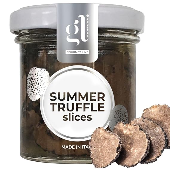 GL TRUFFLE GOURMET LINE - Truffle Slices, Black Summer Truffle Carpaccio | 85 gr (2.99 oz), Preserved, Thinly Sliced Truffles for Salads, Pasta, Risottos & Pizza with Intense Aroma, Product of Italy