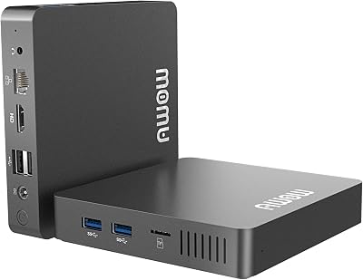 AWOW Mini PC Windows 10 PRO, Intel 4 Cores Celeron N3350 Max 2.4 GHz, Small Desktop PC 6GB DDR4 RAM 64GB SSD, Mini Computer Support 4K Dual HDMI, WiFi5 Bluetooth 4.2, Gigabit Ethernet, 2USB