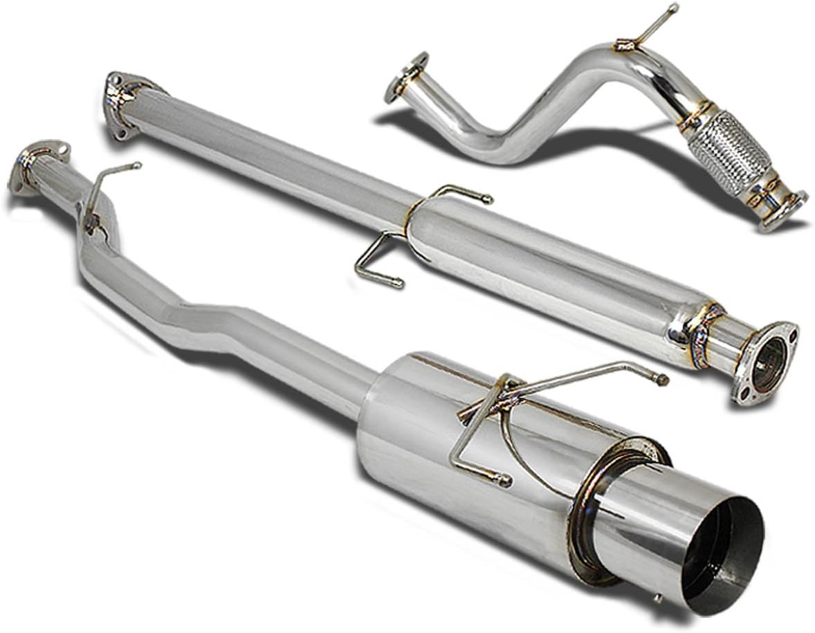 DNA MOTORING CBE-HA94L4 Stainless Steel Cat Back Exhaust System [Compatible with 94-97 Honda Accord l4 Engine ONLY]