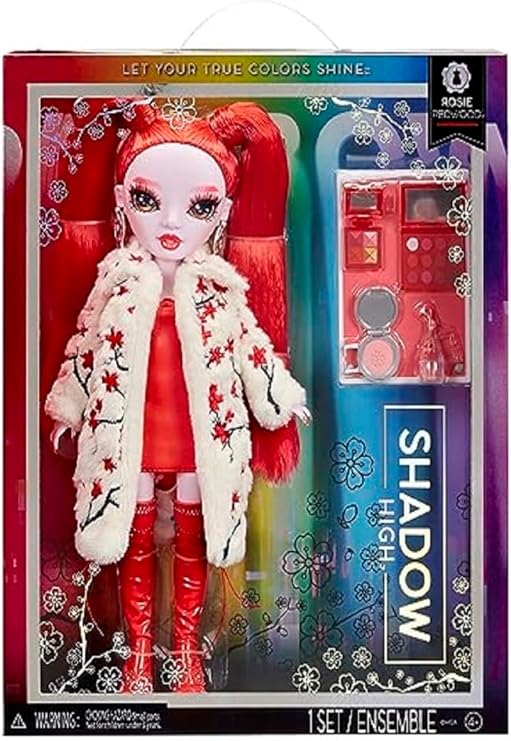 Rainbow High Shadow High Serie 3 - Rosie Redwood - Rote Modepuppe - Modisches Outfit Extra-Langes Haar und mehr als 10 Bunte Spielaccessoires - Ideal für Kinder von 4-12 Jahren und Sammler