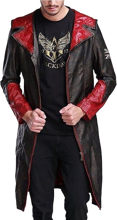 Devil May Cry 5 DMC Dante Men's Leather Coat Jacket Cosplay Costumes