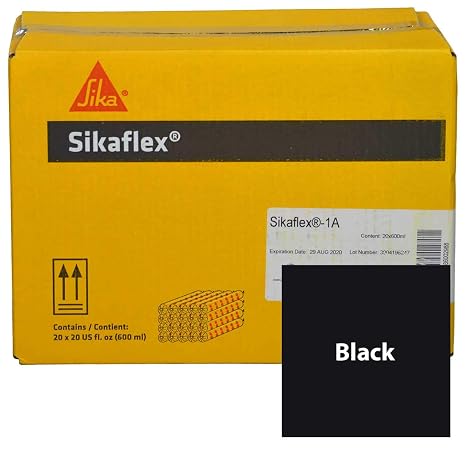 Sikaflex 1a Flexible Non Sag High Performance Polyurethane Concrete Masonry Sealant for Vertical and Horizontal Surfaces. Full Case - 20 20oz Tubes. Black