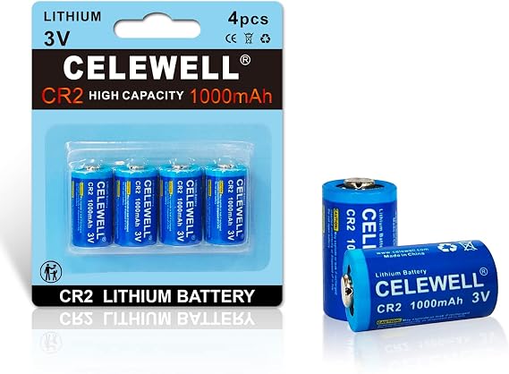 CELEWELL 4Pcs CR2 3V 1000mAh Lithium Battery