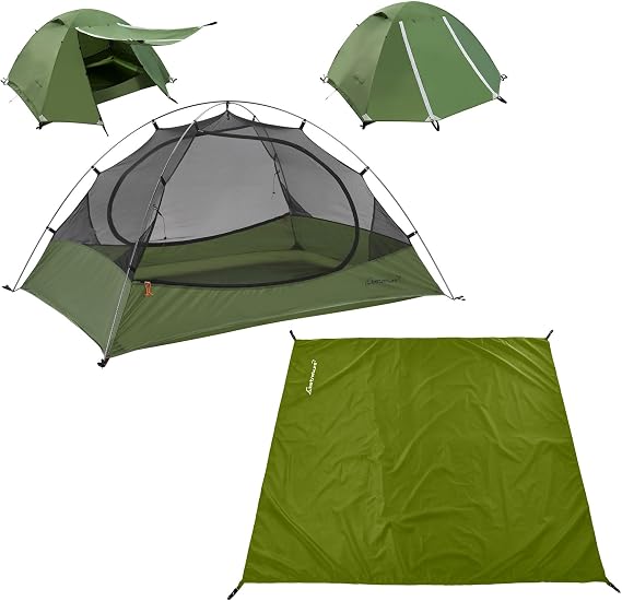 Clostnature Lightweight Backpacking Tent - 7'3'' x 4'11'' x 3'10'' Camping Tent with Matching Waterproof Tent Footprint, 2 Person Waterproof Tent with Camping Tarp for Outdoor, Hiking