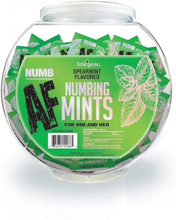 Numb Af - Spearmint Flavored Numbing Mints - Display - 100 Pcs