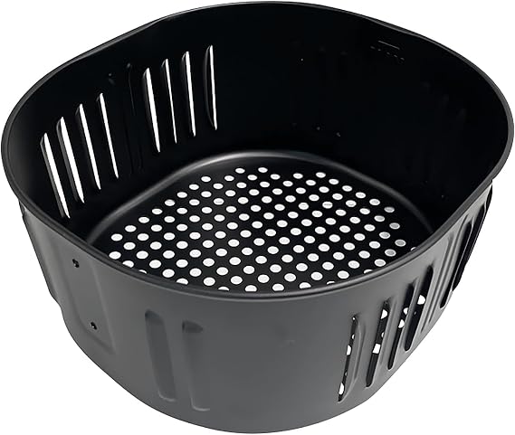 Air Fryer Basket Replacement for Power XL Air Fryer, Gowise USA 5.8QT Air Fryer Accessories, DASH Air Fryer Replacement Parts, Non-Stick, Dishwasher Safe, Black