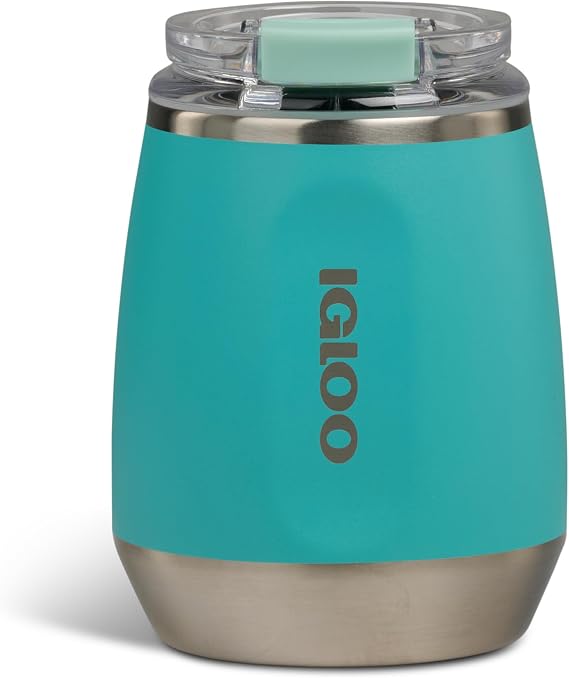 Igloo 10 Oz Stainless Steel Wine Tumbler, Lagoon Teal