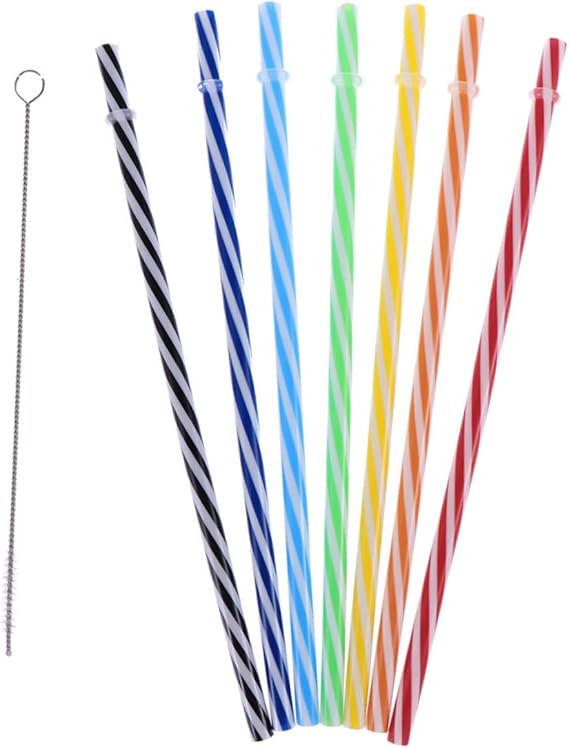 PRETYZOOM 25pcs Bubble Tea Straws Hard Reusable Plastic Drinking Straws for Jars Tumblers Bottles Dishwasher Safe for Parties and Home