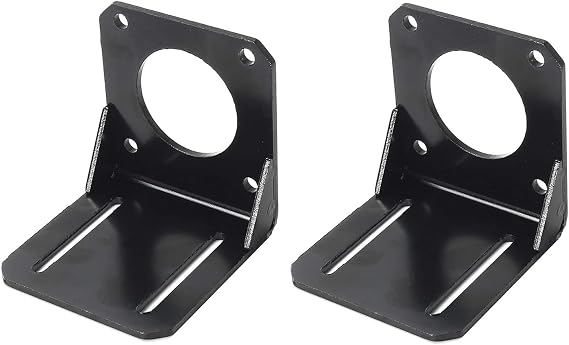 57mm NEMA23 Stepper Motor Mounting Bracket, L-Shaped Universal Fixing Seat, Alloy Steel, Pack of 2 (L-Type)