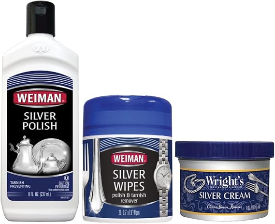 Weiman Silver Polish, Wipes & Cream - 3pc Set