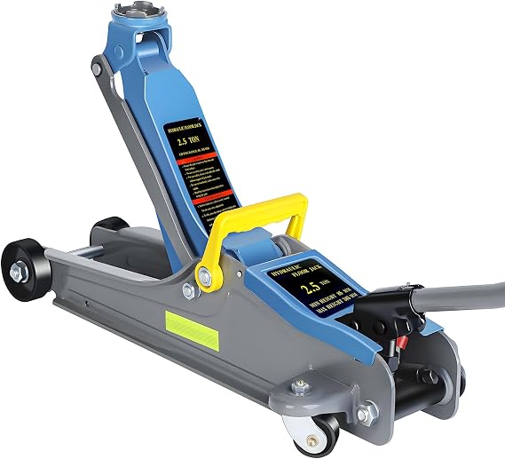 Larbanke 2.5T Floor Jack, Capable of Lifting from 3.35 Inches to 15.16 Inches, with Portable Handle Suitable for Safe Night Use, Low Profile Hydraulic Jack with Adjustable Oval Handle, Blue