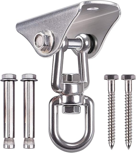 SELEWARE Stainless Steel Swing Hanger Heavy Duty Ceiling Swing Mount Free Swivel Swing Hook Swing Hardware Kit for Yoga Swing Hammock Chair Porch Swing Sets Heavy Punching Bag 1000 LB Capacity