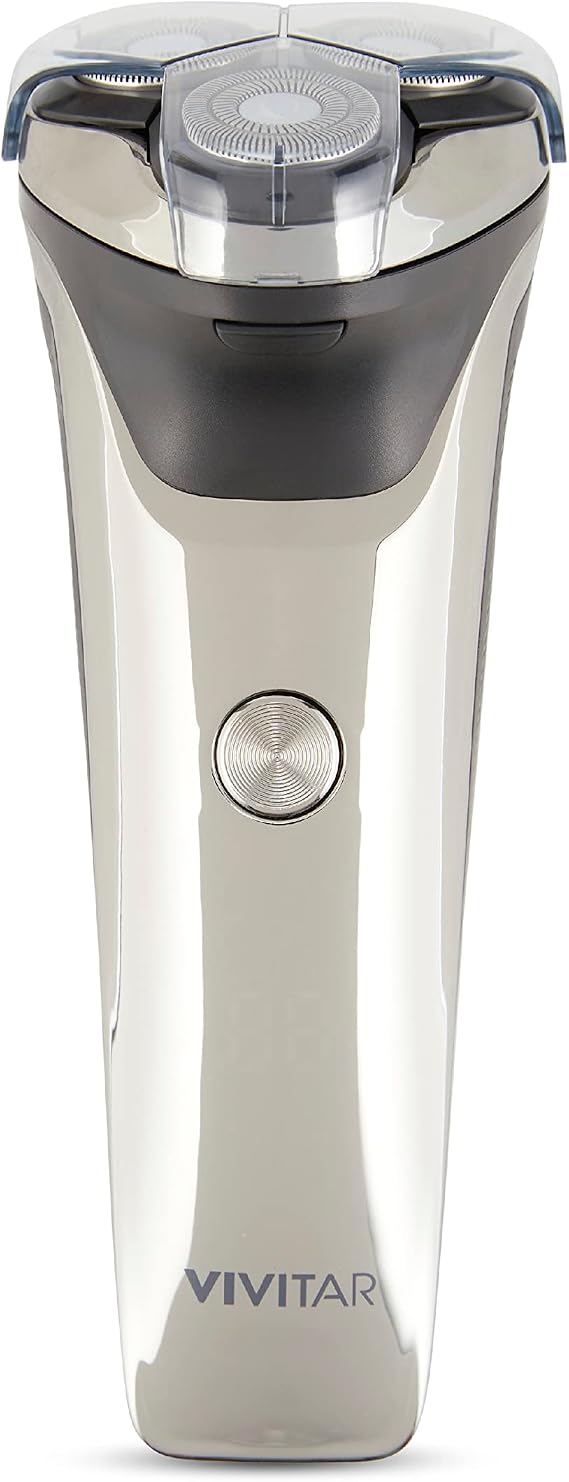 Vivitar - Cordless Rotary Electric Shaver with Floating Heads and Trimmer | 3 Attachments, Cordless Operation, Wet Dry Use, Floating Shaver Heads, Close Comfortable Shave, Pop-Up Trimmer