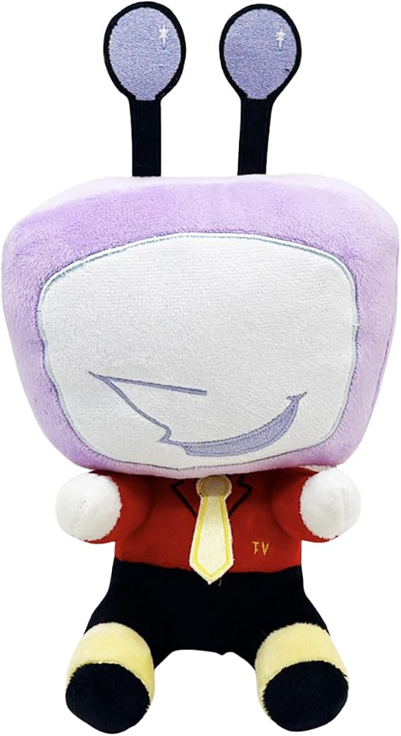 Antenna Spinning Head Plushie, 11 Inch Stuffed Doll Soft Plush Figure, Gaming Collectible, Game Room Decor, Purple Red Yellow Plush, Gift for Gamers and Fans (27cm)