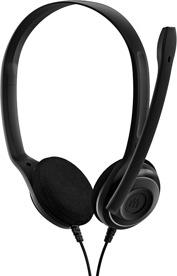 EPOS PC8 USB Stereo Headset for PC & Mac - Wired On-Ear Headphones with Noise-Canceling Mic, USB Plug, In-Line Volume & Mute Control, Ultra-Light Design, Perfect for Business, Calls & Remote Work