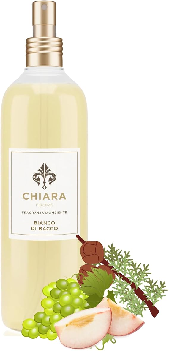 Chiara Firenze Room Fragrance 250 ml Spray Bianco DI BACCO Grapes Berry White - White Peach - Cypress Resin