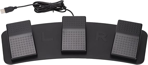 USB Foot Pedal PC Triple Foot Switch, Programmable USB Foot Control Keyboard Action Switch Pedal Video Game Customized PC Keyboard Combination Key for Game Office(FS23_PM