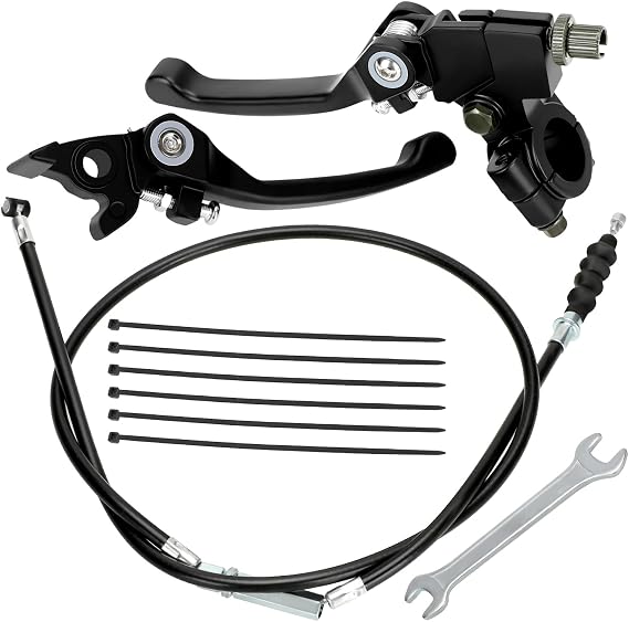YOXUFA 折りたたみ式クラッチブレーキレバーパーチ クラッチケーブル付き 110cc 125cc 140cc 150cc Tao Tao DB17 Apollo RFZ DBX15 X18 X19 Z20 Thumpstar Kayo Xmotos SSR YZ Ruckus Pit Dirt Bike 7/8 ハンドルバーブラック