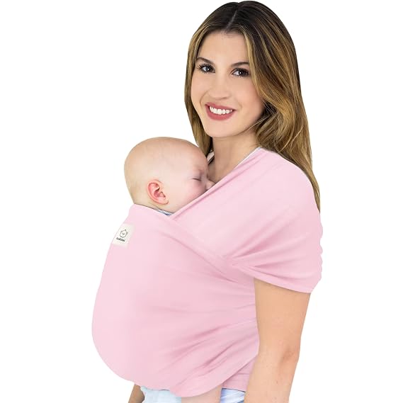 KeaBabies Baby Wrap Carrier - All in 1 Original Baby Carrier Newborn to Toddler Sling, Easy to Wear, Hands Free Bonding, Lightweight, Breathable Infant Wraps (Sweet Pink)