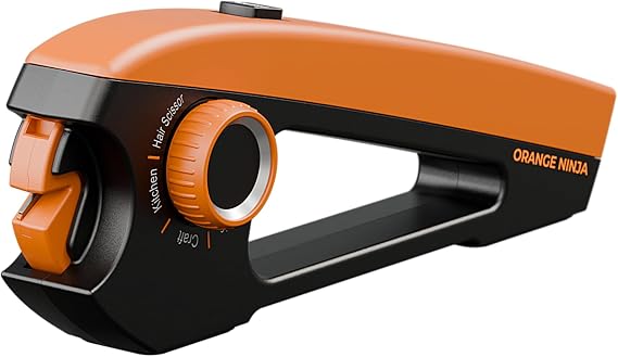 Orange Ninja Scissors Sharpener Tool 4 Angle Settings, Easy Manual Use