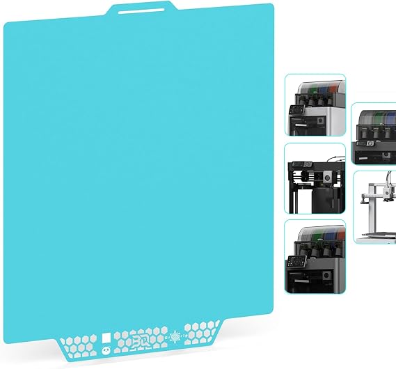 Panda Build Plate for Bambu Lab P1S P1P X1C X1E A1 3D Printers, BIQU CryoGripTM Pro Glacier Double-Sided Fine Textured Spring Steel Sheet, Firm Adhesion, Special Materials Upgrade Build Plate 257x257mm
