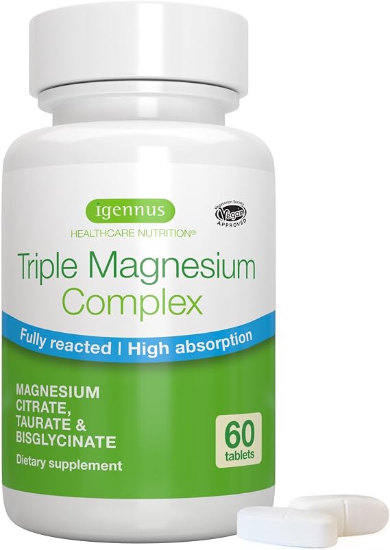 Igennus Triple Magnesium Complex Glycinate Taurate Citrate, 60 Tablets