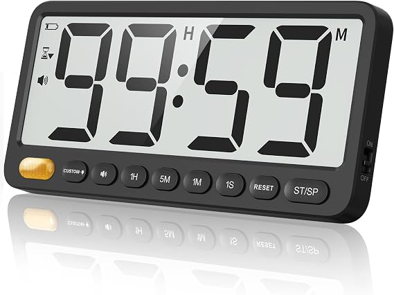 7.6'' Large Digital Kitchen Timer - 99H Countdown and Visual Light Alert