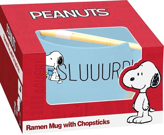 ICUP Peanuts Snoopy Sluuurp Ramen Mug w/Chopsticks Set
