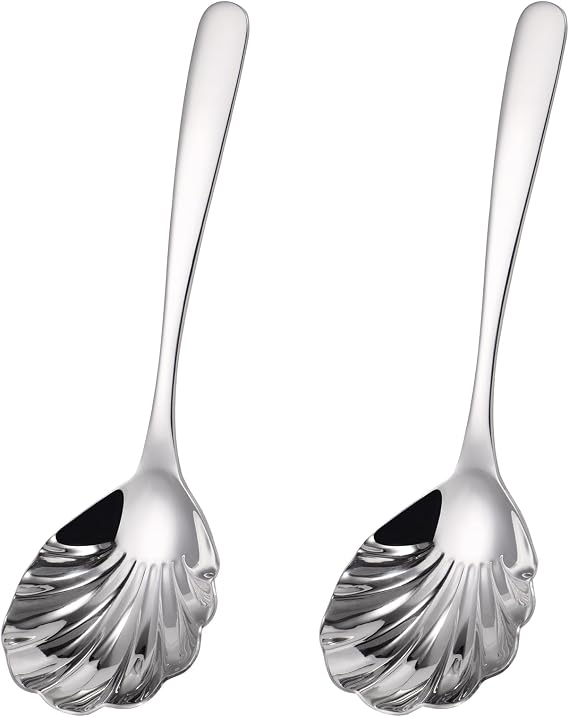Large Serving Spoon,9" Serveware Spoons Set,Stainless Steel Catering Serving Utensils for Party Buffet Dinner Banquet Cooking Kitchen Basics,Dishwasher Safe(Silver)