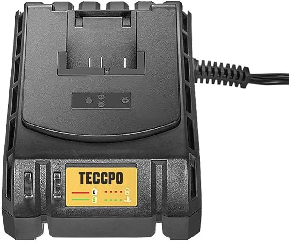TECCPO 20V 2.0Ah Battery Charger, Fast Charger, Compatible with TECCPO and POPOMAN 20V 2.0Ah/4.0Ah Lithium Ion Batteries