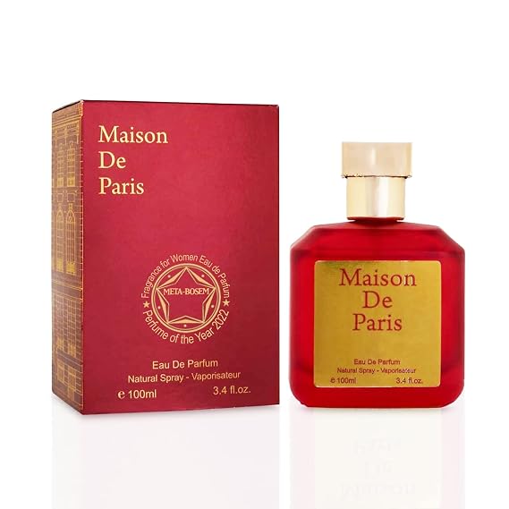 Mason de Paris Red, Women Perfume Eau de Parfum Natural Spray Fragrance - Freshl Notes - Warm Scent - Great Holiday Gift - for All Day Use - a Classic Bottle, 3.4 Fluid Ounce/100Ml