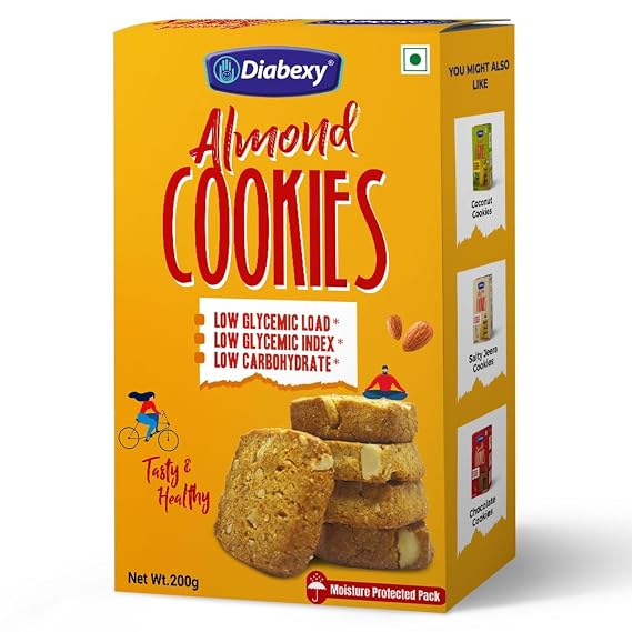 Diabexy Almond Cookies - Low Glycemic Load Cookies for Sugar Control - Pack of 1