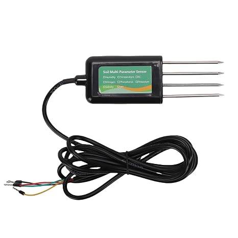 8 in 1 Soil Tester, Soil Sensor Temperature Humidity EC PH NPK Salinity Detector Tester Meter, for Greenhouse, Irrigation, Support for RS485