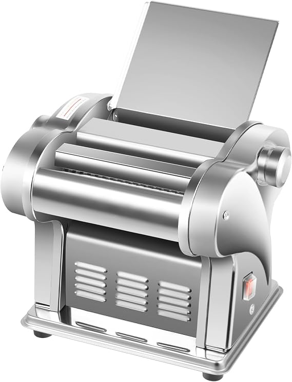 Electric Pasta Maker Noodle Maker Machine,Spaghetti Roller Pressing Machine with 8 Adjustable Thickness Gears,Noodle Maker Pasta Dough Spaghetti Roller for Home Family Use (Sliver)