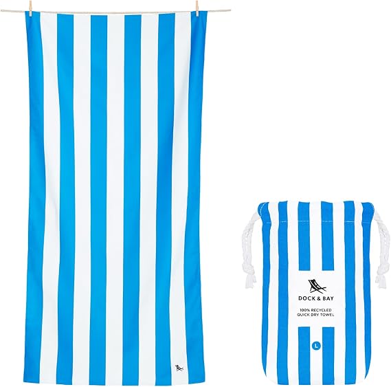 Dock & Bay Quick Dry Beach Towel - Cabana - Bondi Blue - Extra Large