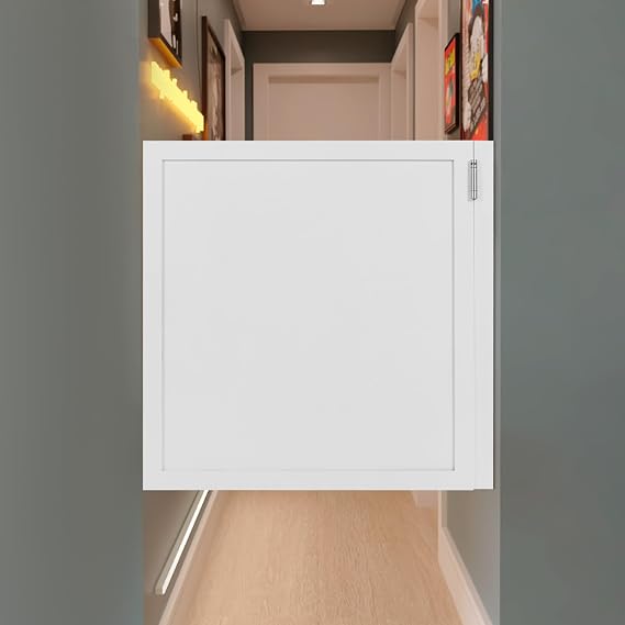 Undercat Swinging Door Cafe Door Solid Wood Partition Door Automatic Closing Two-Way Saloon Doors Half-Waist Doors for Hallway Porch Kitchen Bar Counter Entrance, 35.43 * 35.43 in, White