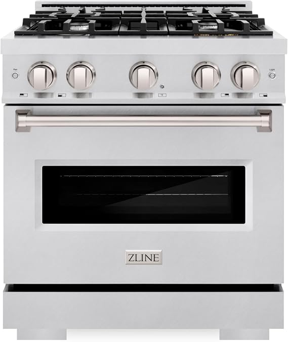 ZLINE 30 in. 4.2 cu. ft. Classic Gas Range with 4 Burner Cooktop and Convection Gas Oven in Satin Stainless Steel (CGRS-30)