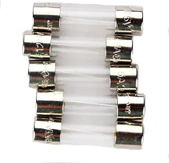 Bussmann GMA-5A 5 Amp Glass Fast Acting Cartridge Fuse, 125V UL Listed, 5-Pack
