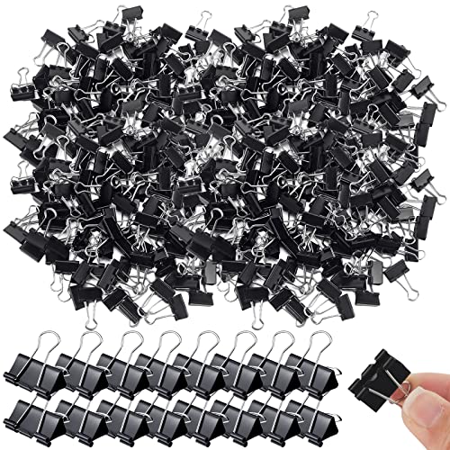 Yexiya 1000 Pcs Binder Clips Bulk Assorted Sizes Black Paper Clips Small Binder Clips Office Clips Bulk Mini Paper Clamps Multi Sizes for School Teachers Office Supplies 0.75 Inch
