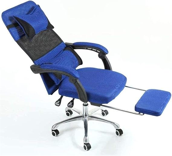 Office Chair Gaming Chair Boss Chair Steel Frame High Back Mesh Swivel Chair with Footrest Recliner Computer Chair Waist Support Seat Chair (Color : A) Needed