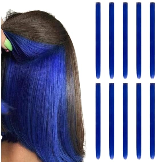 Clip in Hair Extensions - 10PCS, Straight hair,endless mix & match possibilities.22''(52cm) (bl#)