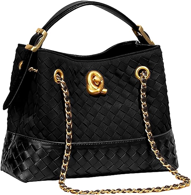JBRUN Woven Suede Tote Bags for Women Small Shoulder Bag Top Handle Handbags Hobo Purse