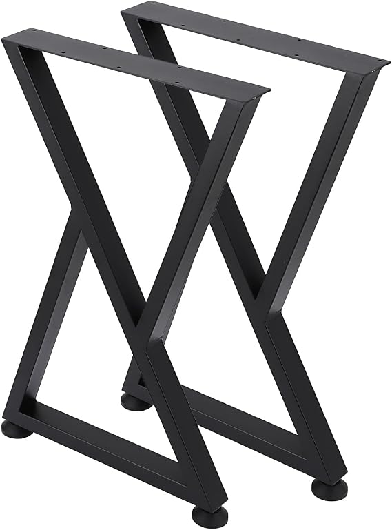 GarveeTech Metal Table Legs 28 in H18 in W - Heavy Duty, Modern Design, Ideal for DIY Projects, Desk Legs - X-Shape Metal Coffee Table Legs, Black Finish
