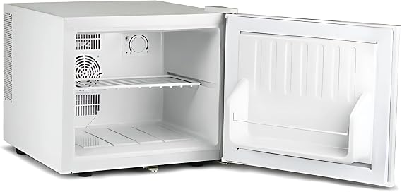 bar@drinkstuff ChillQuiet 17L Mini Fridge White – Lockable Countertop Mini Bar Fridge, Quiet Thermoelectric Cooling (38dB), Bedroom Office Hotel Drinks Cooler [Energy Class G]