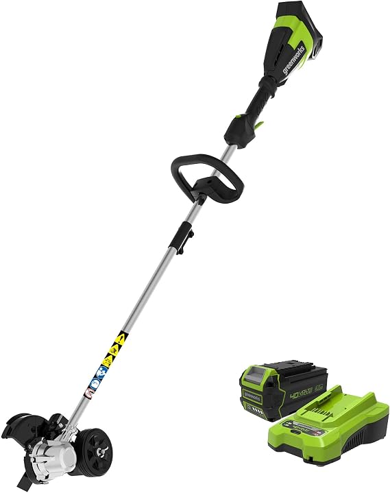 Greenworks 40V 8 in Cordless Electric Lawn Edger, 4.0 Ah Battery, Charger