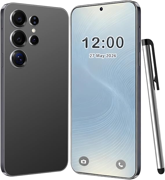 C25 Unlocked 5G Smartphone, 6.56" 90Hz FHD+ Display, Android 14 Cell Phone, 4GB+128GB, 6800mAh Large Battery, 72MP Camera, Dual SIM, Face ID, GPS with Extra Stylus Pen (Black)