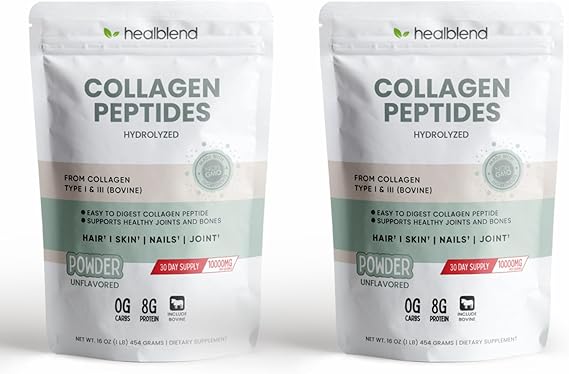 healblend Bovine Collagen Powder, Hydrolyzed Multi Collagen Peptides Powder Supplement: for Collagen Protein Coffee and Healthy Hair, Skin, Nails - 45 Servings (2)