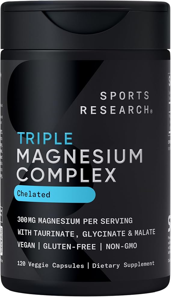 Sports Research Triple Magnesium Complex 300mg, 120 Veggie Capules