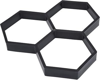 YARDWE Walk Maker Mold Walk Maker Hexagon Concrete Path Molds Stepping Stone Paving Pavement for Lawn Patio Yard Garden Walkway Concrete Paver Molds