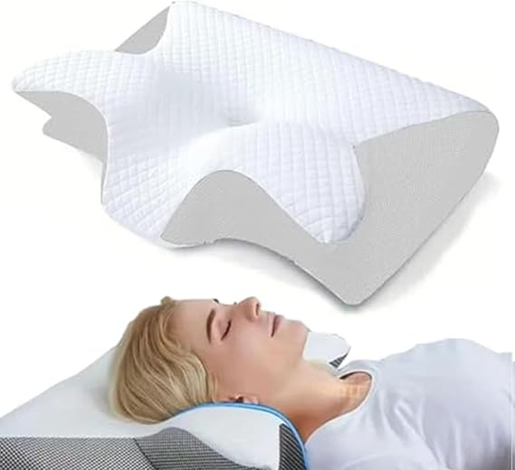 Memory Foam Pillow, Orthopedic Cervical for Side, Back, Stomach Sleepers Cooling Contour Support for Snoring & Sleep Apnea, with Pillowcase(Black)